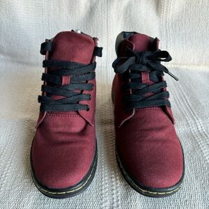 Dr. Martens Maelly Burgundy Canvas Sneakers/boots